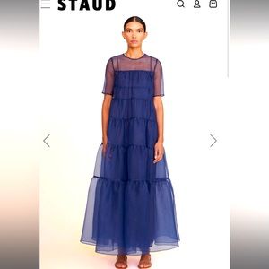 Staud Navy Hyacinth Dress Large